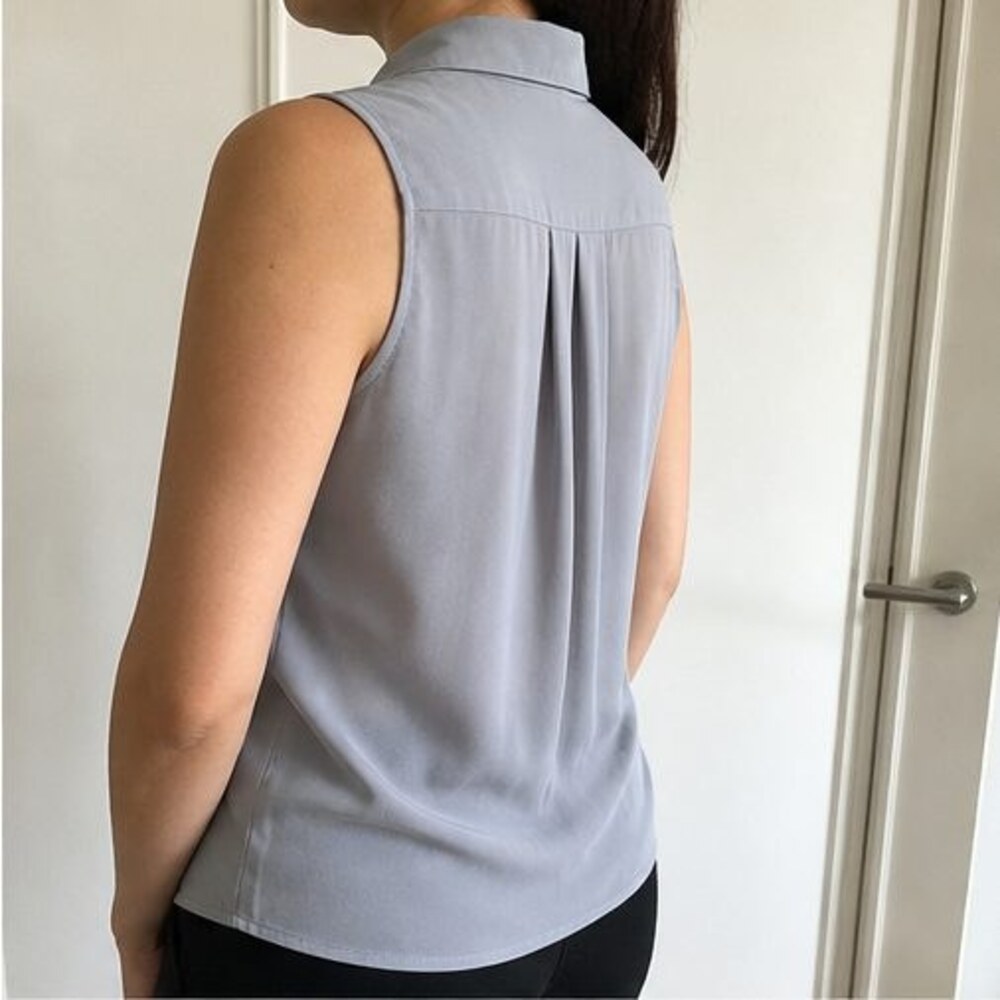 Gray Button Blouse - Picture 3 of 6